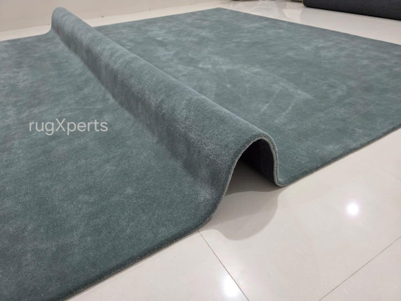 Premium quality pale green area rug for living room designer hand tufted wool rug 8x10 9x12 feet   rug customize in any color size shape