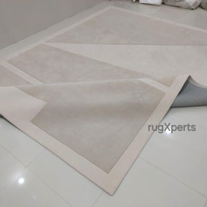 Premium quality beige cream  area rug for living room designer wool rug 8x10 9x12 feet   rug customize in any color size shape