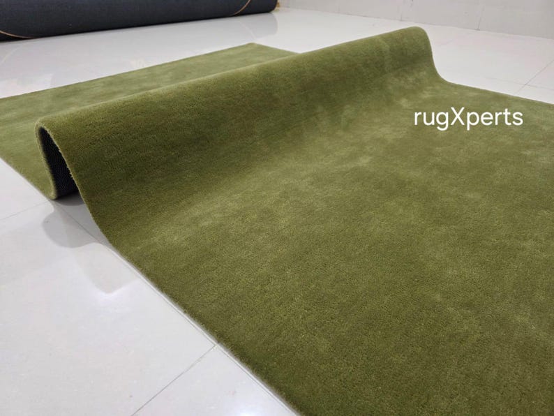 Premium quality ice blue area rug for living room designer hand tufted wool rug 8x10 9x12 feet rug customize in any color size shape moss green