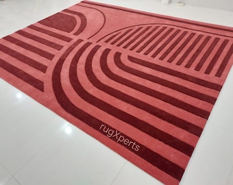 Premium quality red   area rug for living room,contemporary designer hand tufted  wool rug 8x10 9x12 10x14 7x10 7x9 8x11 feet rug
