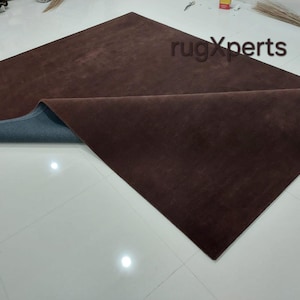Premium quality choco brown area rug for living room designer hand tufted wool rug 8x10 9x12 feet   rug customize in any color size shape