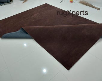 Premium quality choco brown area rug for living room designer hand tufted wool rug 8x10 9x12 feet   rug customize in any color size shape
