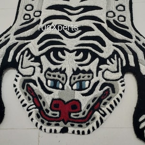 handmade tufted tibetan tiger rug for living room , bedroom and kidsroom , tibetan tiger wool rug