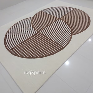 Premium quality brown cream  area rug for living room,contemporary designer hand tufted  wool rug 8x10 9x12 10x14 7x10 7x9 8x11 feet rug