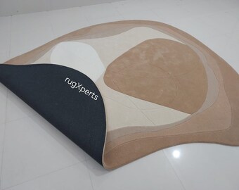tappeto moderno astratto di forma strana 8x10 per soggiorno, camera da letto, tappeto in lana personalizzabile realizzato a mano da designer 9x12 10x14 7x10 7x9 5x7