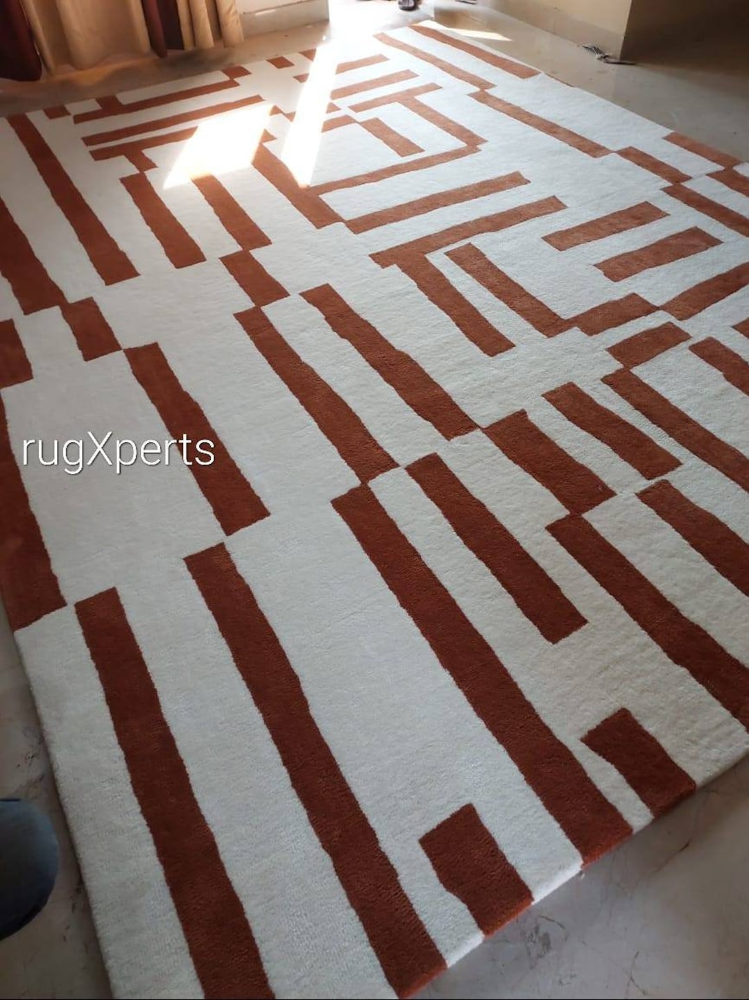 Modern Abstract 8x10 Area Rug Wool for Living Room , Bedroom ...