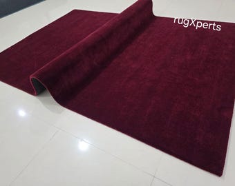 Premium quality deep wine  area rug for living room designer hand tufted wool rug 8x10 9x12 feet   rug customize in any color size shape