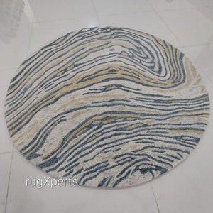 6x6 celestial body round shape area rug for living room , bedroom , contemporary hand tufted wool rug can be customize in any size and shape