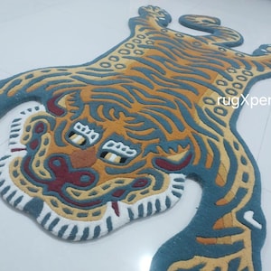 handmade tufted tibetan tiger rug for living room , bedroom and kidsroom , tibetan tiger wool rug