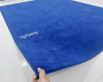 Premium quality blue fonce area rug for living room designer hand tufted wool rug 8x10 9x12 feet   rug customize in any color size shape