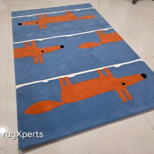 6x9 fox rug premium quality wool area rug for living room,contemporary designer hand tufted wool rug 8x10 10x14 7x10 7x9 customizable image 13