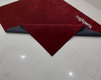 Premium quality burgandy area rug for living room designer hand tufted wool rug 8x10 9x12 feet   rug customize in any color size shape