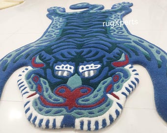 handgemaakt getuft tibetaans tijgertapijt voor woonkamer, slaapkamer en kinderkamer, tibetaans tijgerwollen tapijt