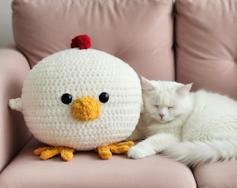 Lindo pollito de ganchillo, juguete de peluche hecho a mano, regalo suave de amigurumi, decoración acogedora y adorable, idea de regalo para niños