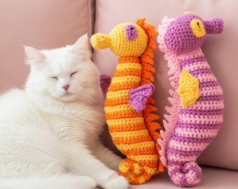 Caballitos de mar de ganchillo, adorables animales marinos amigurumi, peluches hechos a mano, decoración con temática oceánica, idea para regalo.