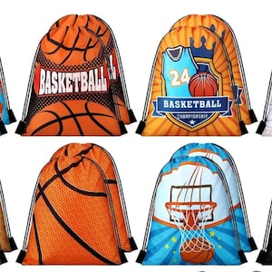8er-Set Geburtstagsgeschenktüten im Basketball-Design -Enthält Basketball-Karten