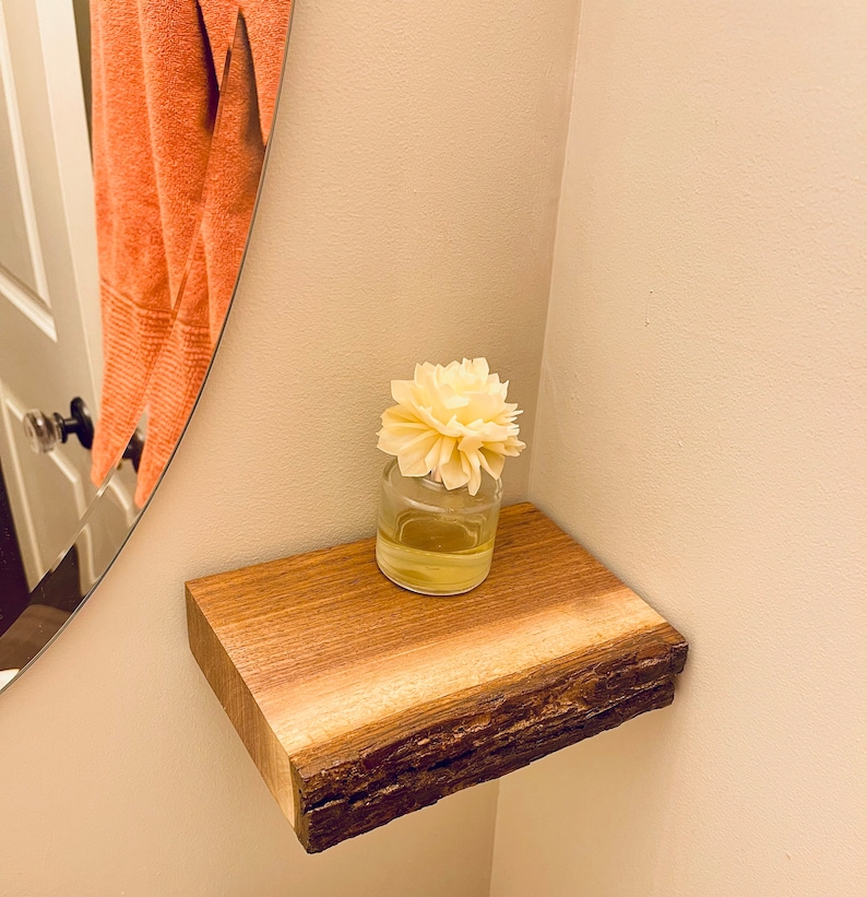 TWO Live Edge Floating Shelves Etsy