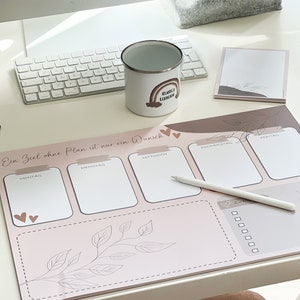 Desk pad A3 pastel boho home office writing pad painting pad desk beige weekly planner