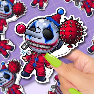 Clown Chris Slipknot 3&quot;Vinyl Aufkleber | Heavy Metal Sticker | Band Aufkleber | Slipknot Aufkleber | Glitter Handmade Sticker | Clown Sticker