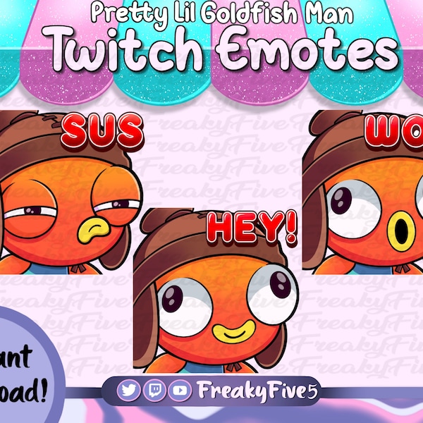 Victory Fish Twitch Emote Pack - Dive into Epic Twitch Streams! cute discord emotes | fish emotes | Battle Royale | Funny emotes