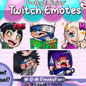 Ninja Anime Character Pack 2 Emotes for Twitch and Discord! | Ninja emotes | twitch emote pack | cute discord emotes | cute twitch emotes