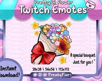 Flower Bouquet Emote and Sub Badge for Twitch and Discord | cute discord emotes | valentines day emote | love emote | flower emote