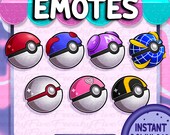 Pokeball Sub Badge pack for Twitch and Discord! Pokemon emote pack | video game emotes |  Pokeball sub badges | Pokeball emotes