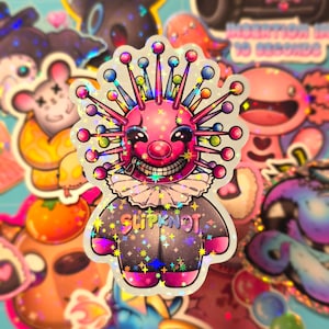 Kawaii Craig Slipknot 3&quot; Vinyl Sticker | Heavy Metal Aufkleber | Band Aufkleber | Slipknot Aufkleber | Glitter Handmade Sticker | Emo Aufkleber