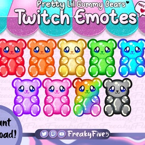 Gummy Bear Emote and Sub Badge Pack for Twitch and Discord! Candy Twitch Badges | Gummy Bear Sub badges | candy sub badges