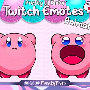 ANIMATED Bouncing Kirby Emote for Twitch and Discord! | Animated Kirby emote | Video Game emote | Animated Stream Pack | Hype emote