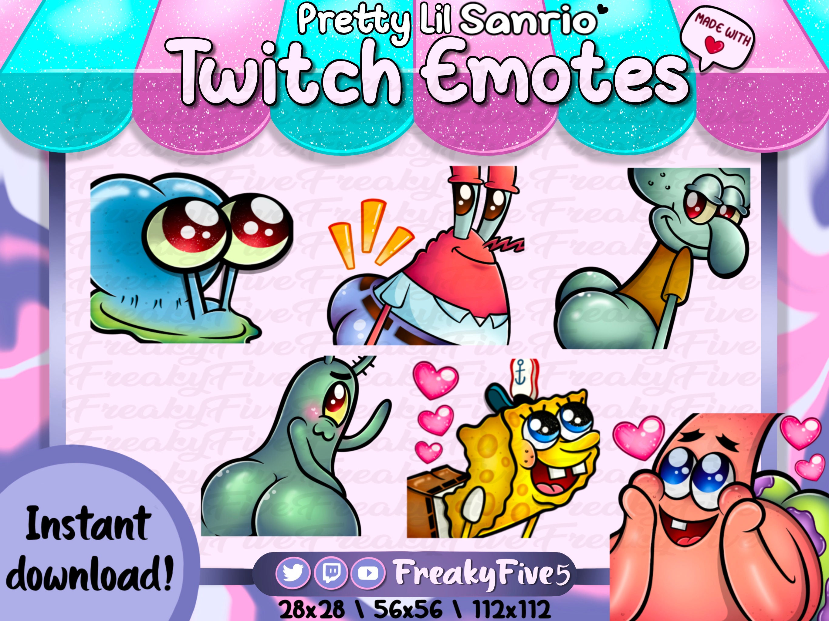 Sponge Booty Character Twitch Emote Pack Bring the Fun of - Etsy Australia