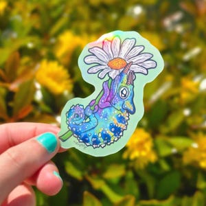 Spring Cameleon 3&quot; Vinyl Sticker | Lizard stickers | Reptile lover gifts | Lizard Magnet | Cut Crested gecko art | animal sticker pack
