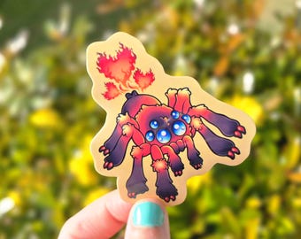 RED KNEE TARANTULA 3" Vinyl Sticker | Tarantula Sticker | Arachnid art | bug stickers | cute spooder sticker