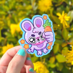 Adesivos de vinil MEME Bunny de 7,6 cm | Adesivo fofo de Páscoa | Adesivo fofo de primavera | Adesivo fofo de cobra | Adesivos fofos de coelhinho | Adesivo de píton