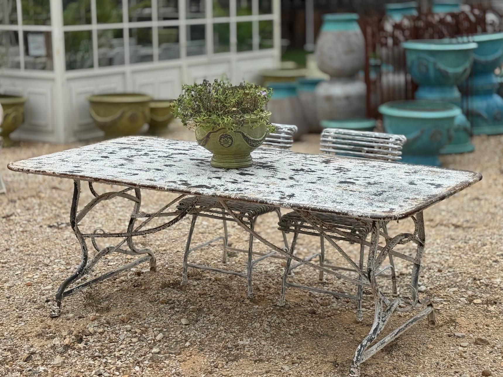 French Garden Dining Table - Durable Rustic Vintage Inspired Outdoor Use