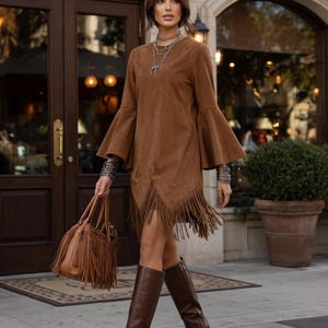 Suede Maxi Dress - Etsy