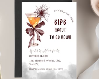 Editable Boos and Booze Halloween Party Invitation (Digital Download)