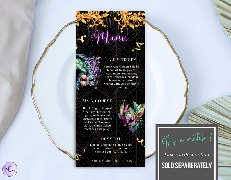 Editable Masquerade Party Welcome Sign, Canva Template (digital ...