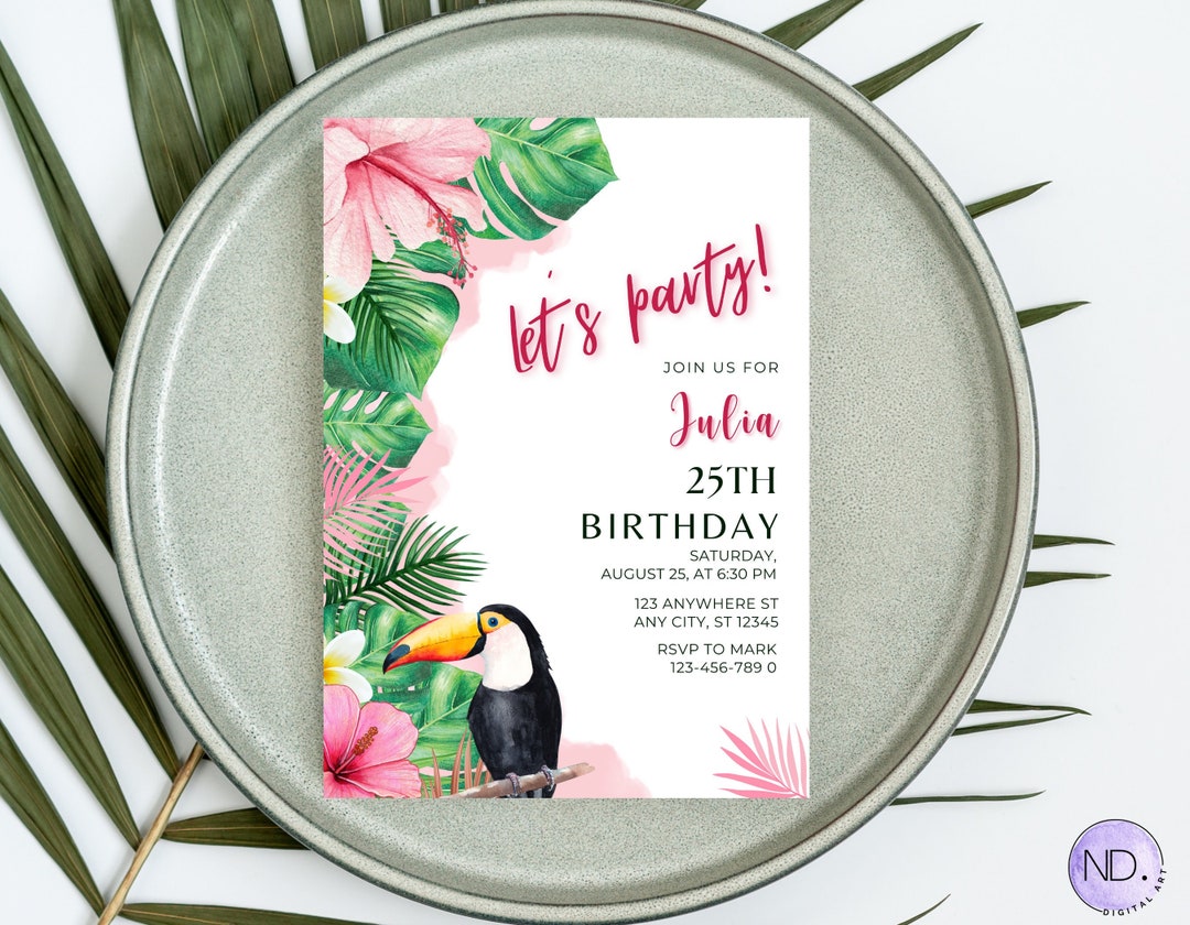 10 Einladungskarten Kindergeburtstag – Motiv Sommerparty Mit Flamingo, DIN A6, 300 G/m², Blanko Zum Ausfüllen
