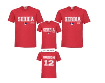 T-shirt Bandiera Serbia – Top Uomo E Bambino, Nazionale Calcio, Mondiali – Cotone, L254 - Foto 3