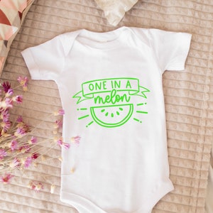 Eén in een meloen - grappige schattige grap nieuwigheid print kinder babyvest, bodysuit nieuwe baby babyshower cadeau