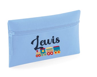 PERSONALISED:  your name pencil case school set gym pe nursery - train