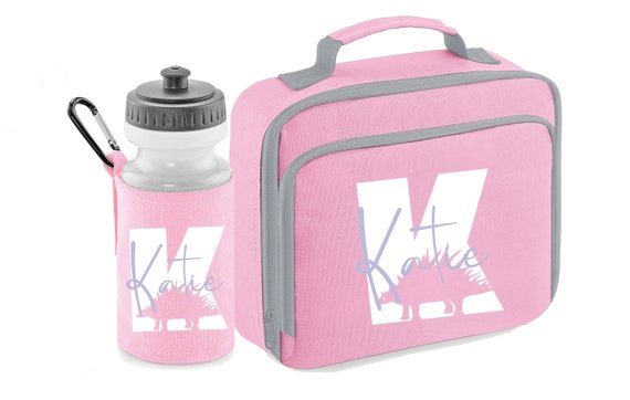 PERSONALISIERT: Ihr Name Lunchbag Box und Wasserflasche Schule Set