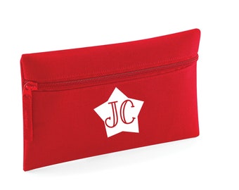 PERSONALISED:  your initials pencil case school set gym pe nursery - star