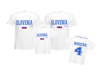 SLOVENIA supporters  adults kids tee t-shirt family matching  father's day gift -football soccer rugby sports  personalised name number