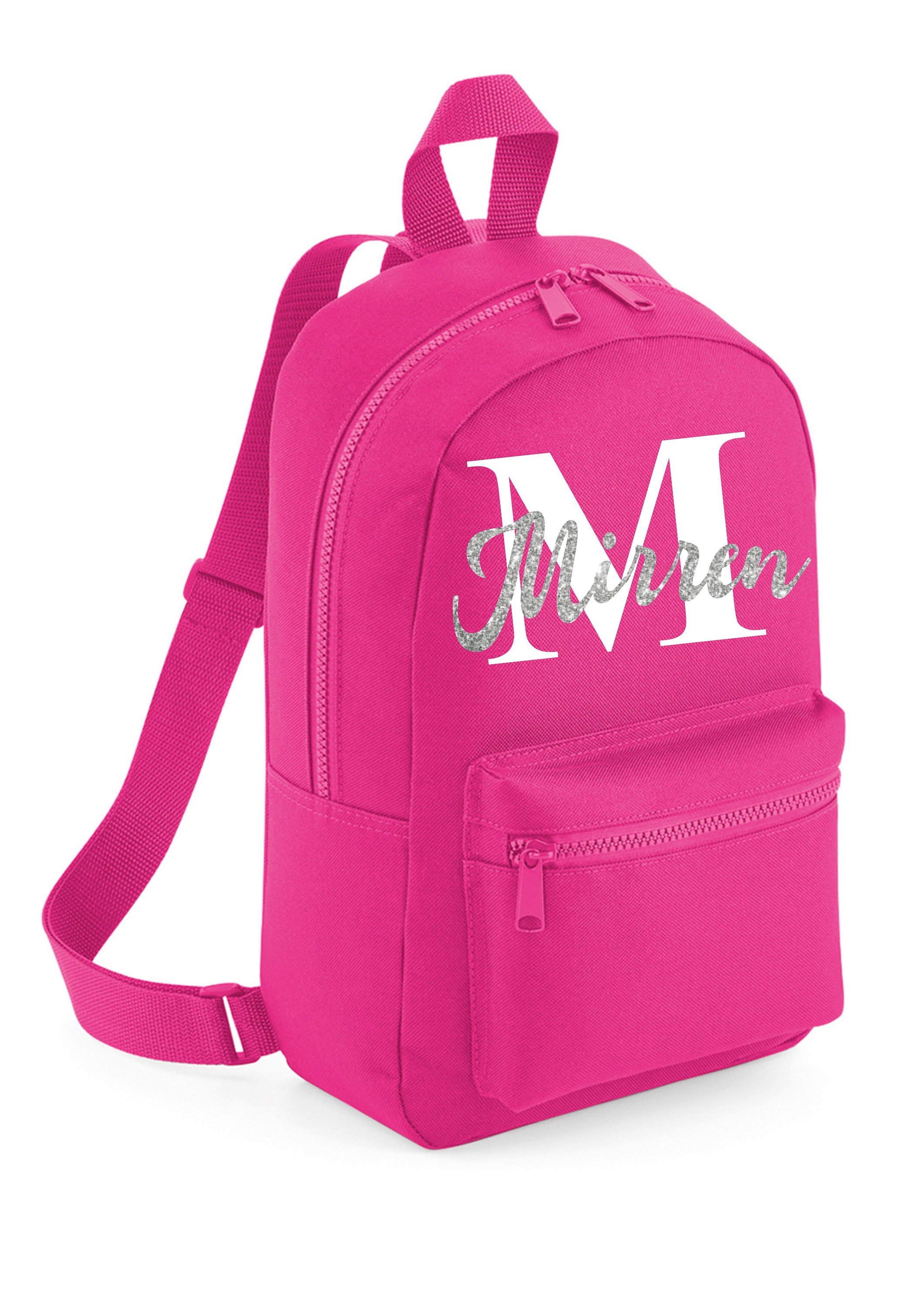 PERSONALISED: GLITTER Your Name Mini Backpack Back Pack School 