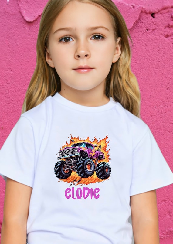 Monster Truck T-Shirt With Black Text For Adults And Kids Monster Truck T-Shirt With Black Text For Adults And Kids