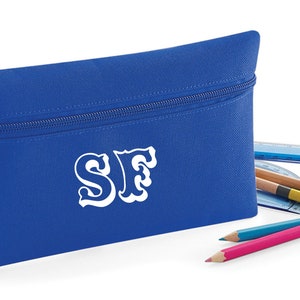 PERSONALISED: your initials pencil case school set gym pe nursery carnival style tattoo font image 1