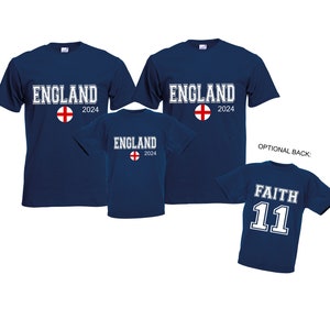 Inghilterra sostenitori adulti bambini maglietta t-shirt famiglia abbinata - regalo festa del papà - calcio rugby sport personalizzato nome numero