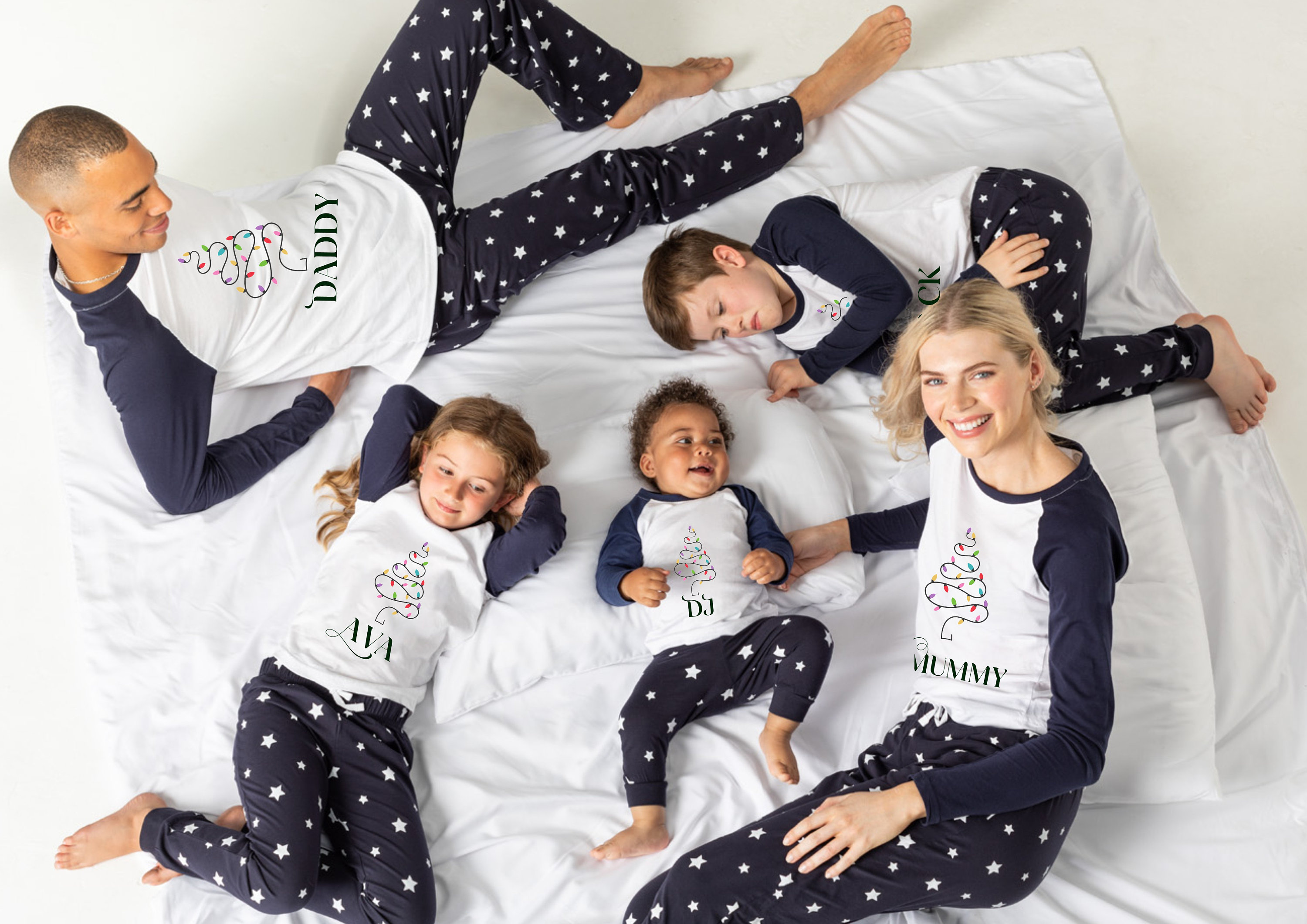 NEW YEAR PAJAMAS Bamboo Cotton, Family Matching Pajamas, Mommy and Me,  Daddy and Me, on Sale 